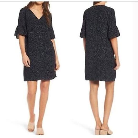 Madewell Dresses & Skirts - Madewell Polka Dot Print V Neck Shift Dress Size 8